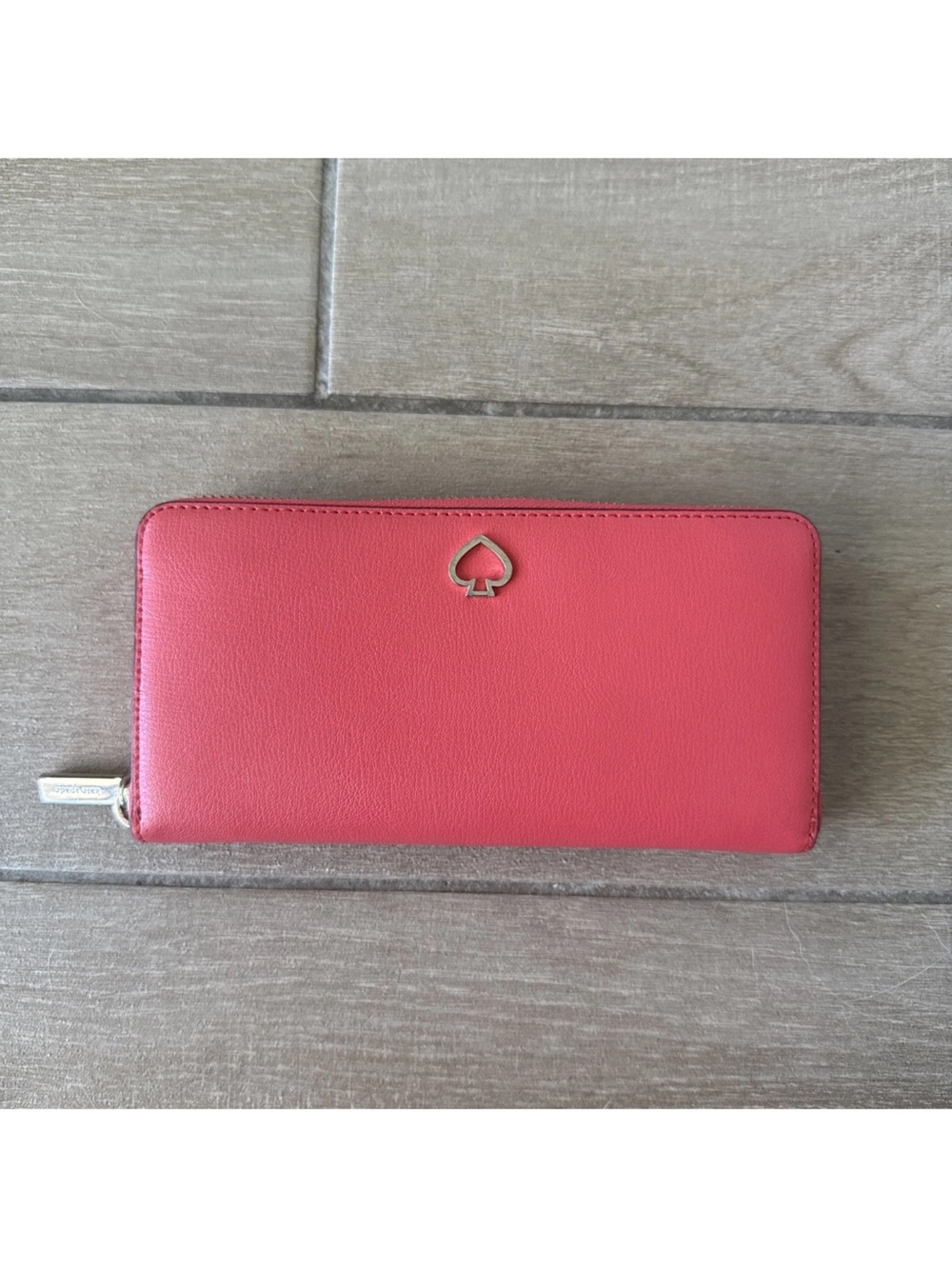 kate spade coral Zip-Around Continental Wallet